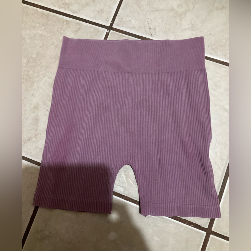 Women's Ribbed Purple Shorts